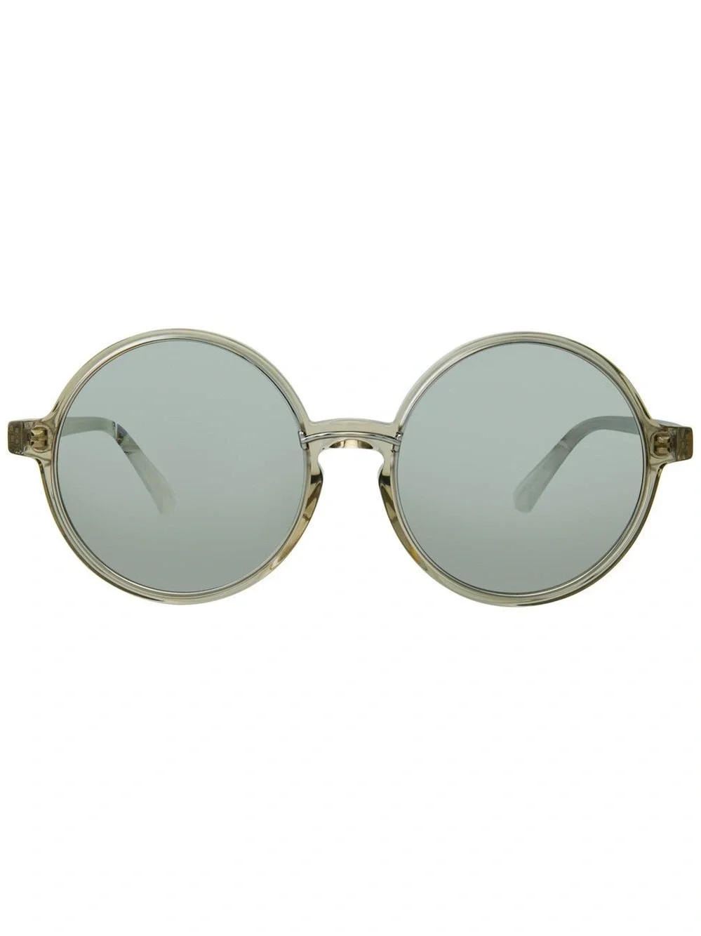 Linda Farrow LFL650 Oversized Round Sunglasses White Gold Titanium Full Set